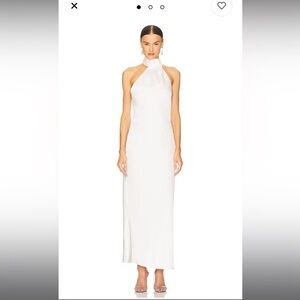 White Halter Neck Dress